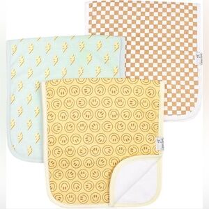 Set of Three Copper Pearl Vance Baby Burp Cloths